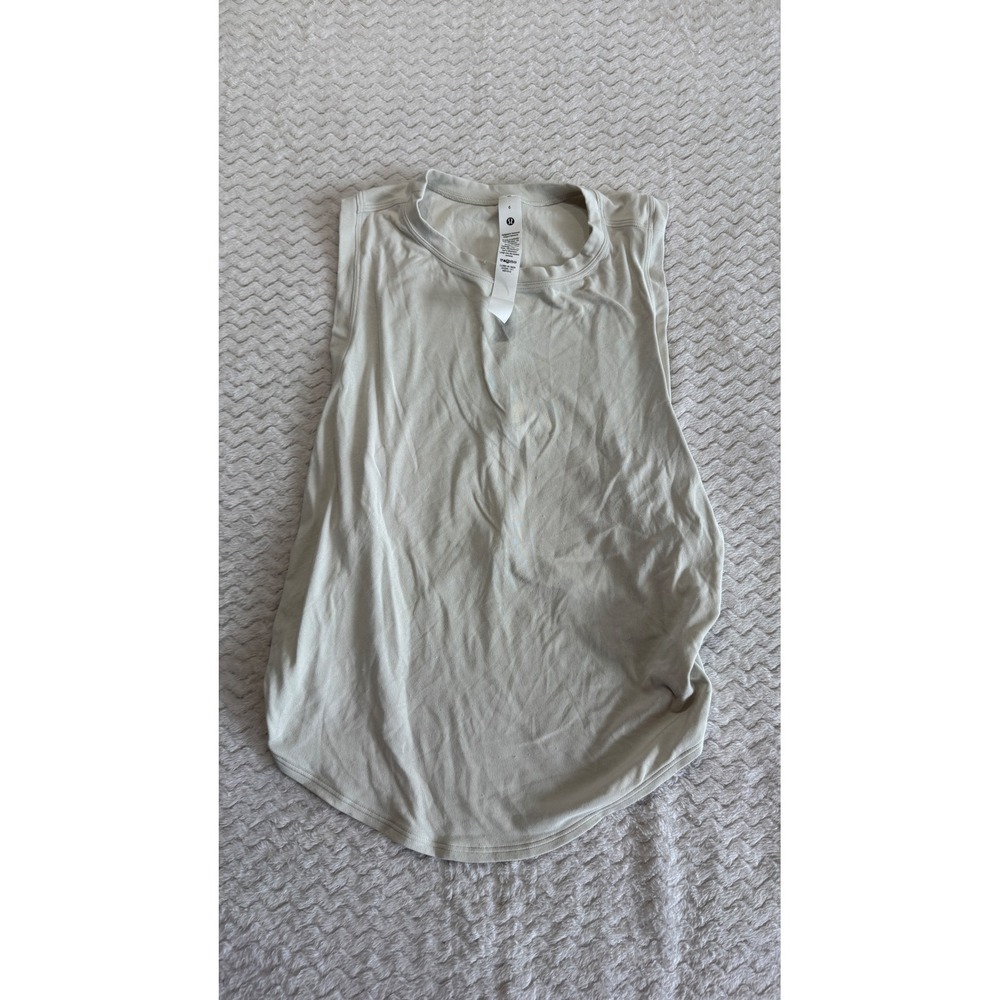 Lululemon All Yours Tank Top Light Gray Bone Relaxed Fit LW1ESNS Womens Size 6